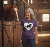 Load image into Gallery viewer, Heart-Horse Silhouette Graphic T-Shirt - Premium Ring-Spun Cotton Tee