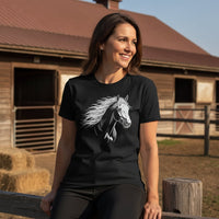 Load image into Gallery viewer, Flowing Horse Mane Graphic T-Shirt - Premium Ring-Spun Cotton Tee